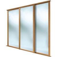 Spacepro Shaker 3-Door Framed Sliding Wardrobe Doors Oak Frame Mirror Panel 2692mm x 2260mm (7749F)