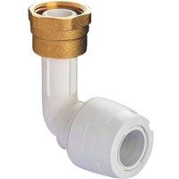 Hep2O Plastic Push-Fit Angled Keyless Tap Connector 15mm x 1/2" (774RE)