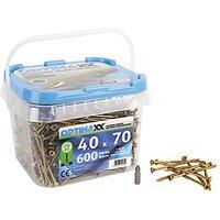 Optimaxx PZ Countersunk Wood Screws 4mm x 70mm 600 Pack (774TY)