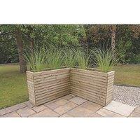 Forest Linear L-Shaped Garden Planter Natural Timber 1600mm x 1600mm x 848mm (775KP)