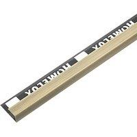 Homelux 9mm Straight Aluminium Tile Trim Brushed Gold 2.5m (776JE)