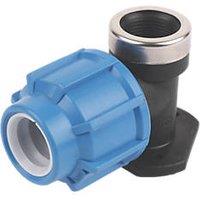 FloPlast MDPE Plastic Wall Plate Elbow 25mm x 3/4" (77864)