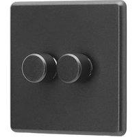 Arlec 2-Gang 2-Way LED Dimmer Switch Charcoal (778RU)