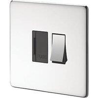 Crabtree Platinum 13A Switched Fused Spur Polished Chrome with Black Inserts (77926)
