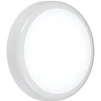 Knightsbridge BT9ACTS Indoor & Outdoor Round LED CCT Adjustable Bulkhead With Microwave Sensor White 9W 730-810lm (779GE)