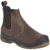 Apache AP715SM Size 11 Brown Water-Resistant Steel Toe Cap Safety Dealer Boots (779RX)