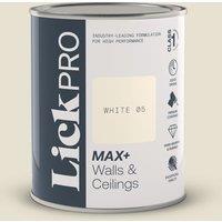LickPro Max+ 1Ltr White 05 Matt Emulsion Paint (779TM)