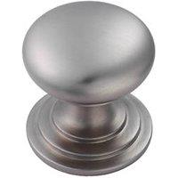 Fingertip Design Victorian Mushroom Cupboard Knob Satin Stainless Steel 38mm (7806P)