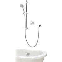 Aqualisa Smart Link Gravity-Pumped Rear-Fed Chrome Thermostatic Shower with Bath Overflow Filler (780JX)