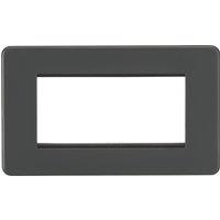 Knightsbridge Screwless 4-Module Modular Faceplate Anthracite (780YA)