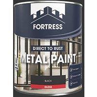 Fortress 750ml Black Gloss Metal Paint (781PC)