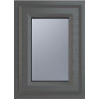 Crystal Top Opening Obscure Double-Glazed Casement Anthracite on White uPVC Window 820mm x 820mm (781VH)