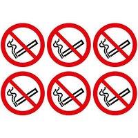 No Smoking Symbol Adhesive Labels 100mm x 100mm 30 Pack (78229)