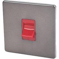 Varilight 45AX 1-Gang DP Cooker Switch Slate Grey with Red Inserts (7825H)