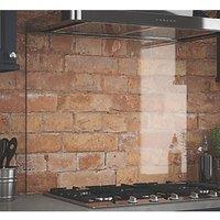 Splashback Clear with Brushed Chrome Caps Splashback 900mm x 750mm x 6mm (782RX)