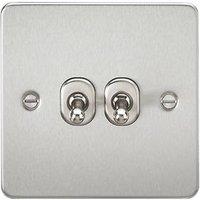 Knightsbridge 10AX 2-Gang 2-Way Light Switch Brushed Chrome (782TY)