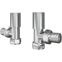 ETAL Rise 15mm x 1/2" Chrome Angled Designer Manual Radiator Valve Head & Body 2 Pack (782VV)