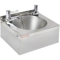 1 Bowl Stainless Steel Round Wall-Hung Washbasin & 2 Taps 305mm x 270mm (78325)
