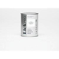 LickPro 1Ltr Pure Brilliant White Satin Water-Based Trim Paint (783GE)