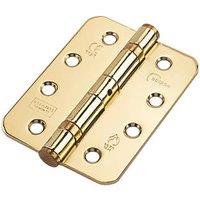 Eclipse Electro Brass Grade 11 Fire Rated Ball Bearing Hinges Radius Corners 102mm x 76mm 2 Pack (7849P)