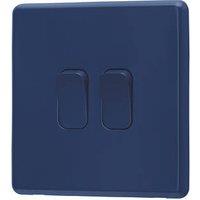 Arlec 10A 2-Gang 2-Way Light Switch Blue (784RU)