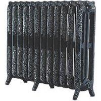 Arroll 760mm x 994mm 5896BTU Black / Silver Cast Iron 3 Column Radiator (7859P)