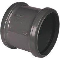 FloPlast Push-Fit Double Socket Soil Pipe Coupler Anthracite Grey 110mm (785KJ)