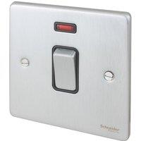 Schneider Electric Ultimate Low Profile 20AX 1-Gang DP Control Switch Brushed Chrome with Neon with Black Inserts (7863J)