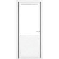 Crystal 1-Panel 1-Clear Light Left-Handed White uPVC Back Door 2090mm x 890mm (786KF)