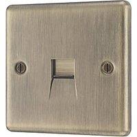 LAP 1-Gang Slave Telephone Socket Antique Brass with Colour-Matched Inserts (786PN)