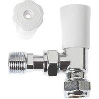 Drayton 15mm x 1/2" White Angled Lockshield Radiator Valve (7877G)