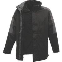 Regatta Defender III 3-in-1 Waterproof Jacket Black/Seal Grey 2X Large 56" Chest (787JU)