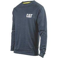 CAT Trademark Banner Long Sleeve T-Shirt Dark Marine 2X Large 50-52" Chest (787VF)