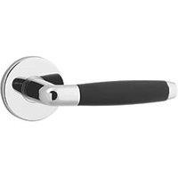 Urfic Cambridge Fire Rated Lever on Rose Door Handles Pair Black Nickel (788JA)