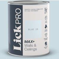 LickPro Max+ 1Ltr Blue 15 Matt Emulsion Paint (788TM)