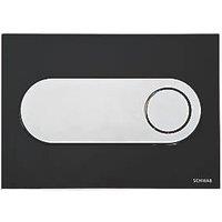 Fluidmaster Schwab Circle 256719 Dual-Flush Flushing Plate Black Glass (7904X)