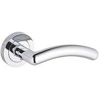 Smith & Locke Bourne Fire Rated Lever on Rose Door Handles Pair Polished Chrome (790HY)