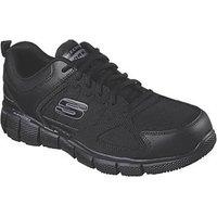 Skechers Telfin Sanphet Size 9 Black Occupational Work Trainers (790TT)