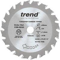 Trend CSB/8520 Wood Thin Kerf Circular Saw Blade for Cordless Saws 85mm x 10mm 20T (790XG)