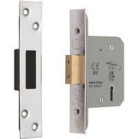 Smith & Locke Fire Rated 5 Lever Chrome Deadlock 65mm Case - 44mm Backset (791PX)