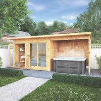 Mercia Maine 17' x 6' (Nominal) Pent Timber Summerhouse with Patio Area (792YL)