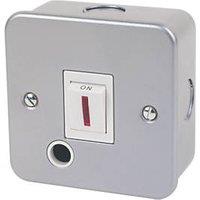 Essentials 20A 1-Gang DP Metal Clad Control Switch with Neon with White Inserts (79330)