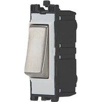 Contactum Decorative Grid 10AX 1-Way Grid Retractive Switch Brushed Steel with White Inserts (795RV)