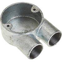 Deta 2 Way 25mm U Conduit Box Galvanised (7969J)