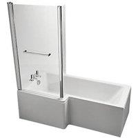 Ideal Standard Giovo Cube Shower Bath Left-Hand Acrylic No Tap Holes 1700mm (796JY)