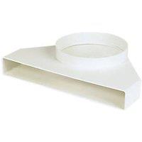 Manrose Round to Flat Channel Appliance Connector 90 Elbow White 240mm (79736)