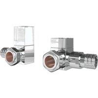 ETAL Swelt 15mm x 1/2" Chrome Corner Designer Manual Radiator Valve Head & Body 2 Pack (797VV)