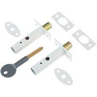 Yale Steel Door Security Bolts 61mm White 2 Pack (79858)