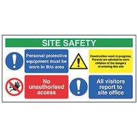 Essentials "Site Safety All Visitors" Sign 610mm x 1220mm (7994T)