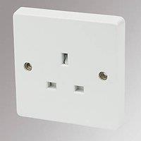 Crabtree Capital 13A 1-Gang Unswitched Plug Socket White (80093)
